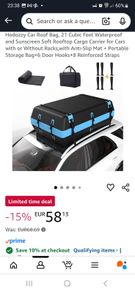 car roof bag 21 cubic feet