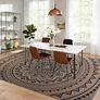 Washable Rugs for Living Room 160x230cm Mandala Easy Jute Rug Indoor Outdoor Patio Rug Farmhouse Neutral No Shed Carpet for Bedroom Backyard,Black Brown Hessian Sisal Look Image 6