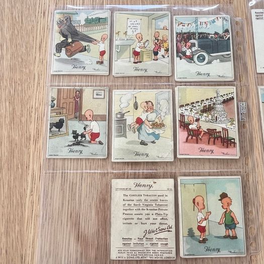 66 x 'Henry' Cigarette Cards Kensitas J. Wix & Sons 1935-37 V.Good - Excellent
