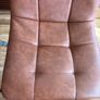 Four brown leather dining chairs Image 6