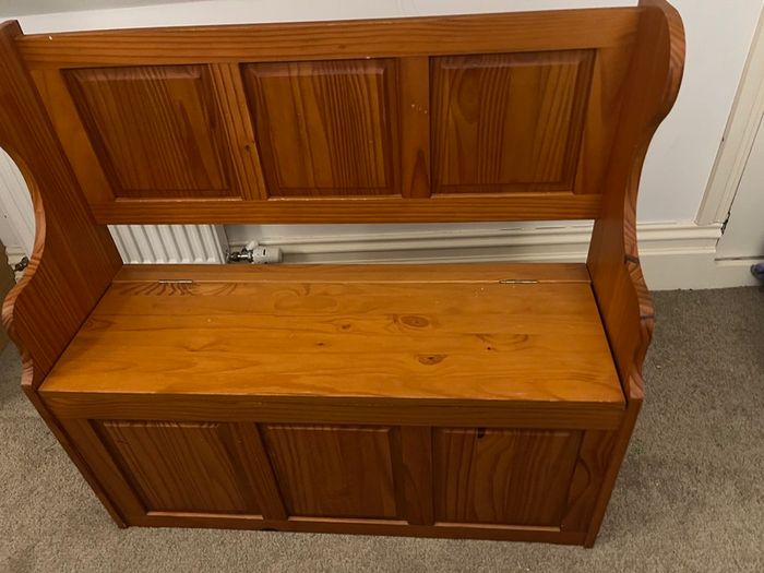 Wooden storage bench