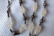 Vintage sterling silver pink quartz necklace