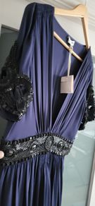 Temperley London Navy Silk Embellished Sz 12UK - Rrp 950