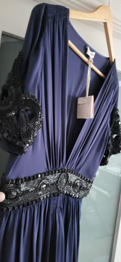 Temperley London Navy Silk Embellished Sz 12UK - Rrp 950