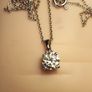 Rhodium Plated Sterling Silver 1ct Moissanite Solitaire Pendant and Chain Image 5