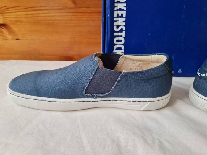 Birkingstock barrie slip ons Size 5 eu 38 blue canvas brand new boxed