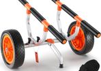Heavy Duty Kayak Cart ,204 kg/  450lbs Load Capacity, Detachable Canoe Trolley Cart with 12'' Solid Tires, Adjustable Width & Nonslip Support Foot, for Kayaks Canoes Paddleboards Float Mats Jon Boats