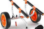 Heavy Duty Kayak Cart ,204 kg/  450lbs Load Capacity, Detachable Canoe Trolley Cart with 12'' Solid Tires, Adjustable Width &amp; Nonslip Support Foot, for Kayaks Canoes Paddleboards Float Mats Jon Boats