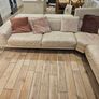 L shape sofa cream real leather Image 3