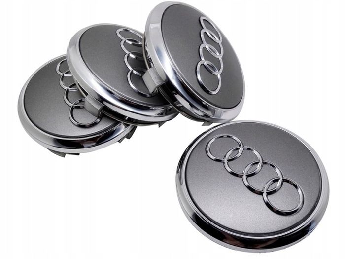 4 x Audi Alloy Wheel Centre Caps 61mm Silver