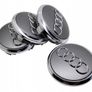 4 x Audi Alloy Wheel Centre Caps 61mm Silver Image 3