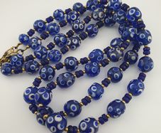 Antique Venetian Style Thousad Eyes Glass Beads Necklace