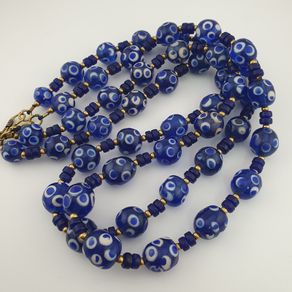 Antique Venetian Style Thousad Eyes Glass Beads Necklace