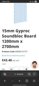 Acoustic plasterboard