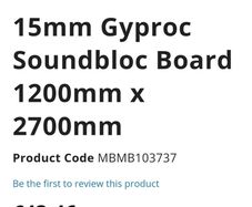 Acoustic plasterboard