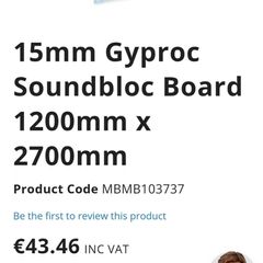 Acoustic plasterboard