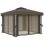 Gazebo with Curtain and String Lights 3x3 m Taupe Image 5