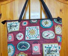 Vintage Cath Kidston Retro Clock Print Tote Bag