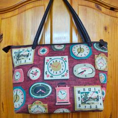Vintage Cath Kidston Retro Clock Print Tote Bag