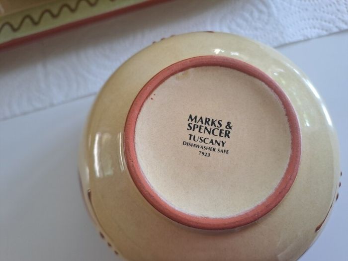 M&S Tuscany Pottery Chips & Dips Set - Perfect Condition