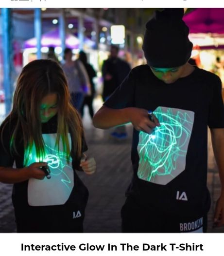 Interactive glow in the dark t shirt 7-8
