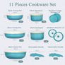 11Pcs Pots and Pans Set with Detachable Handle, Pans Set with Ceramic Non-Stick Coating, Induction Stackable Cooking Pots Set, Mobile Cookware Set Image 3