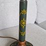 Vintage Wooden Table Lamp Green & Gold Floral Design - 43cm Image 4