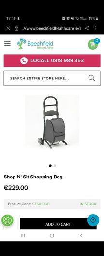 1 x Shop and Sit Trolley Grey/Black