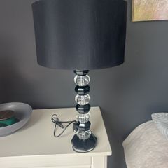 Black and clear glass lamp