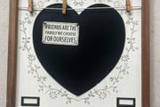 Shabby Chic Heart Chalkboard &amp; Photo Display Memo Board