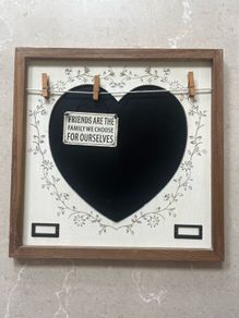Shabby Chic Heart Chalkboard & Photo Display Memo Board