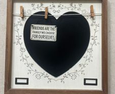 Shabby Chic Heart Chalkboard & Photo Display Memo Board
