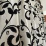 Ivory and Black Faux Silk Curtains 3 Pairs Available 86"w x 85"d Image 7