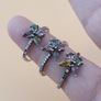 Vintage 925 Sterling Silver Multi-Color Tourmaline Butterfly Shape Rings Lot of 3 Image 2