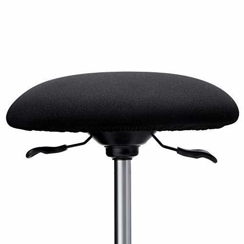 Height-adjustable office stool black  height-adjustable office stool, ergonomic work stool, 360  rotatable stool, seat height 50-70 cm, with anti-slip floor ring