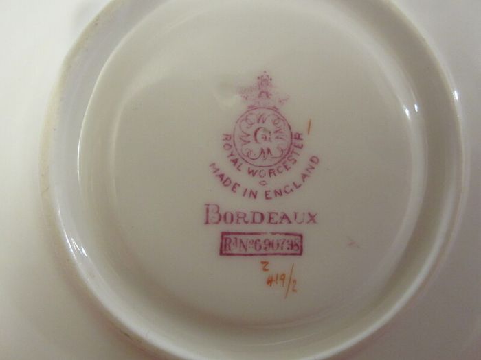 RARE ...Royal Worcester Bordeaux ....trio ...