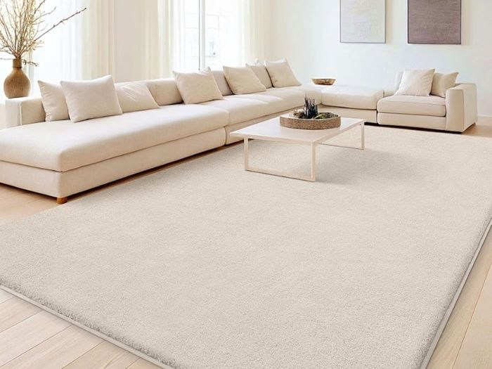 Modern Rugs Living Room Non-Slip Carpet, 120x160 cm, Beige  Extra Soft Machine Washable, Non-Shedding Area Rugs, Thick Memory Foam Backing, Home Decor for Bedroom, Nursery, Office