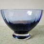 Vintage Cobalt Blue Glass Decorative Footed Bowl. Image 3