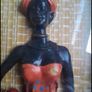 Large Wooden 3D African Art Shadow Box  with Resin Tradional Female Figure. Image 7