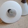 Two Large Vintage Frosted Glass Ceiling Light Fittings Image 2