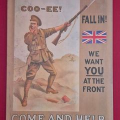 Australian ww1 recruitment poster, vintage style metal sign .
