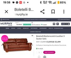 Real leather Boletelli sofa