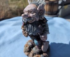 20cm Folklore Troll Figurine with Pipe & Staff