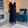 Stunning Fully Lined Long Black Sequin Dress by Lilie Rose Image 4
