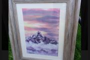 Acrylic snow cap mountain painting