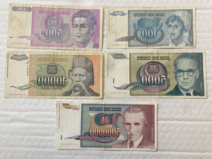 Set of Yugoslavian notes Dinara