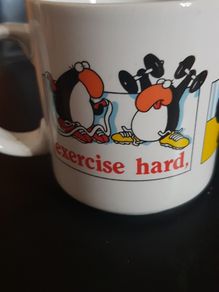 Vintage Russ Coffee Mug Exercise Hard Eat Fiber Die Anyway Humor Gift