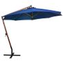 Hanging Parasol with Pole Azure Blue 3.5x2.9 m Solid Fir Wood Image 3