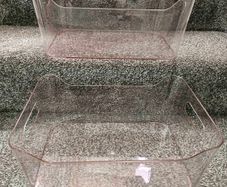 Set 2 Acrylic Baskets Light pink