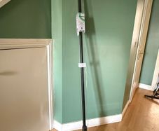 Black Metal Curtain Poles Extendable x 3